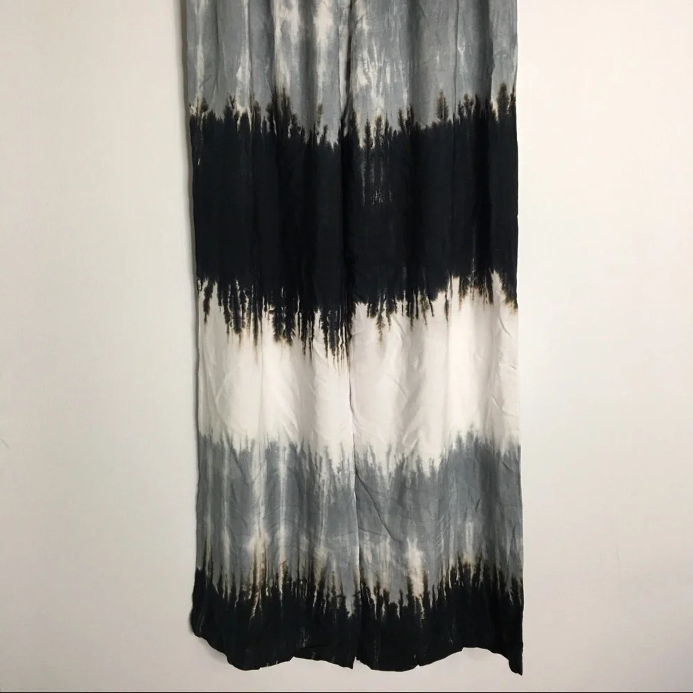 Tie-Dye Wide Leg Pants - Black & Gray - Picture 6 of 11